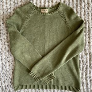 L.L. Bean women’s sweater in olive green, size M